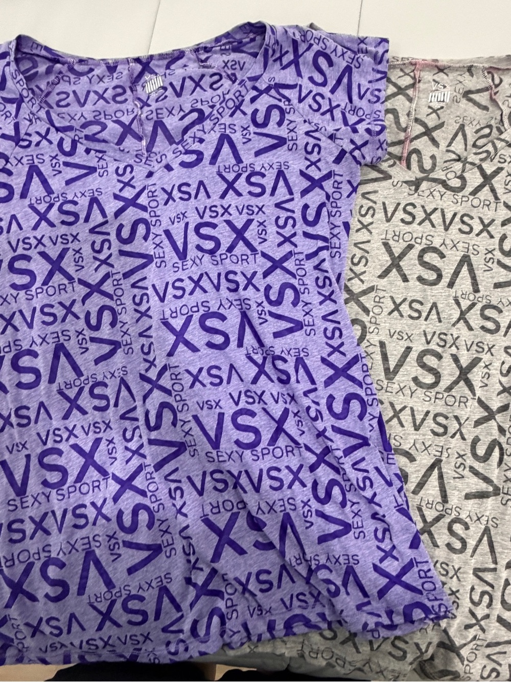 Victoria's Secret Gray & Purple VSX Logo Tee Duo - Picture 2 of 3